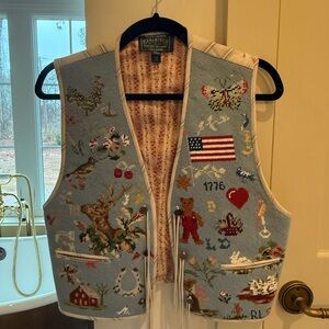 Ultra Rare Ralph Lauren 1990 American Needlepoint Vest